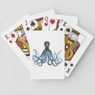 Zee van het kuststrand van de Octopus kraken Pokerkaarten