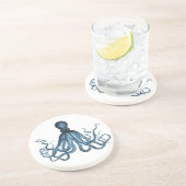 Zee van het kuststrand van de Octopus kraken Zandsteen Onderzetter (Zijkant)