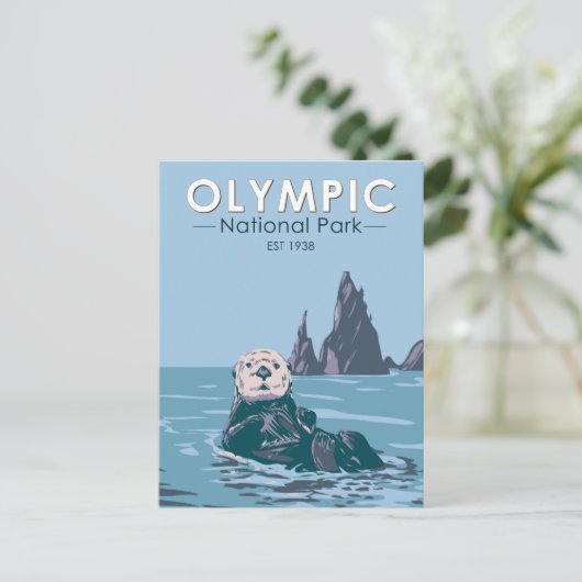 Zee van het Olympisch Nationaal Park Otter Briefkaart (Staand voorkant)