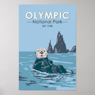 Zee van het Olympisch Nationaal Park Otter  Poster