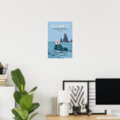Zee van het Olympisch Nationaal Park Otter Poster (Thuiskantoor)