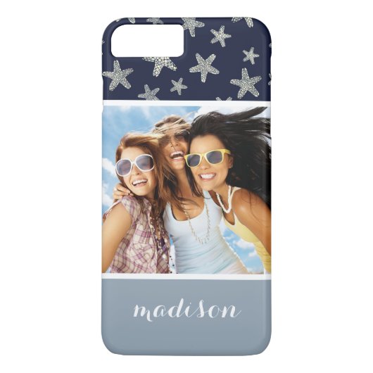 Zee van het tongpatroon | Uw foto en naam Case-Mate iPhone Case (Achterkant)