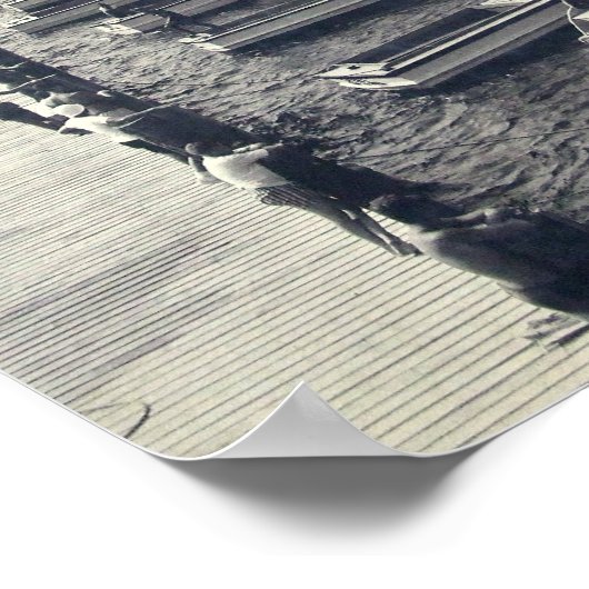  Zee van kamp Gull Pier Foto Poster (Hoek)