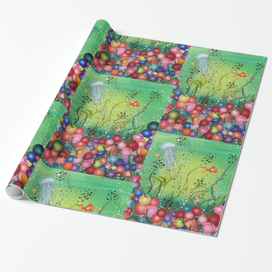 Zee van kleur cadeaupapier (Uitgerold)