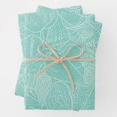 Zee van kuststrand Shell Blauwgroen groen wit ontk Inpakpapier Vel (In situ)