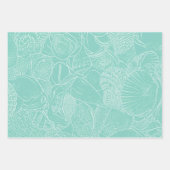 Zee van kuststrand Shell Blauwgroen groen wit ontk Inpakpapier Vel (Voorkant)