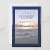 Zee van Liefde | Beach Sunset Starfish Weddenschap Kaart (Voorkant)