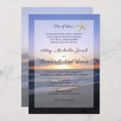 Zee van Liefde | Beach Sunset Starfish Weddenschap Kaart (Voorkant / Achterkant)
