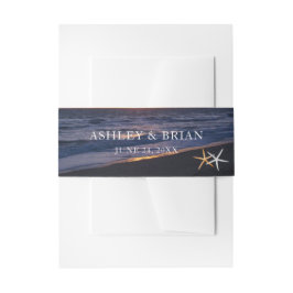 Zee van Liefde | Beach Sunset Starfish Weddenschap Uitnodigingen Wikkel