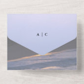 Zee van liefde | Strandzonsondergang + uw fotobrui All In One Uitnodiging (Achterkant)