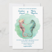 Zee van Liefde | Whimsical Seahorse Beach Weddensc Kaart (Voorkant)