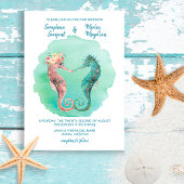 Zee van Liefde | Whimsical Seahorse Beach Weddensc Kaart