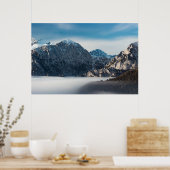 Zee van mist- en sneeuwbergen poster (Keuken)
