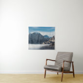 Zee van mist- en sneeuwbergen wandkleed (In Situ (horizontaal))