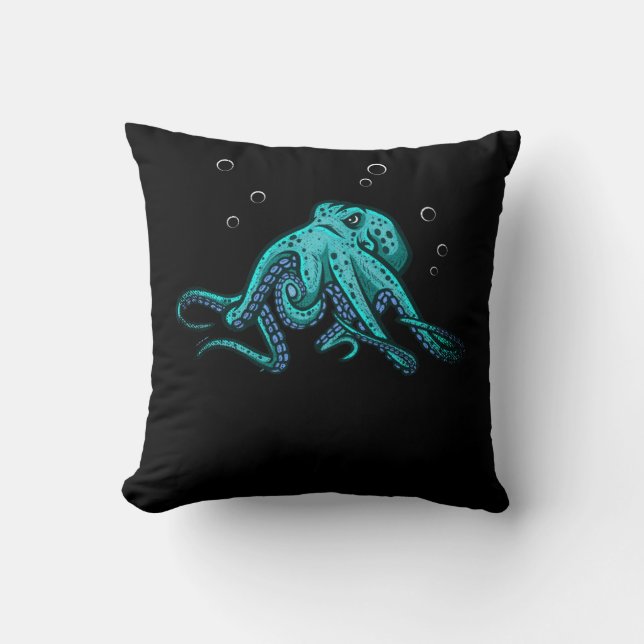Zee van Octopus Kraken Kussen (Voorkant)