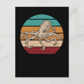 Zee van Octopus Retro Kraken Dier Briefkaart (Voorkant)
