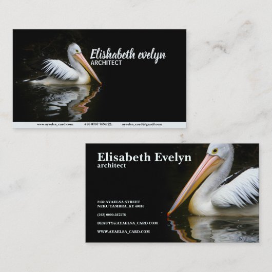 zee van pelikaanse vogels water visitekaartje (Voorkant / Achterkant)