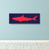 zee van rode haai canvas afdruk (Insitu (Houten vloer))