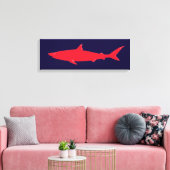 zee van rode haai canvas afdruk (Insitu (Woonkamer))