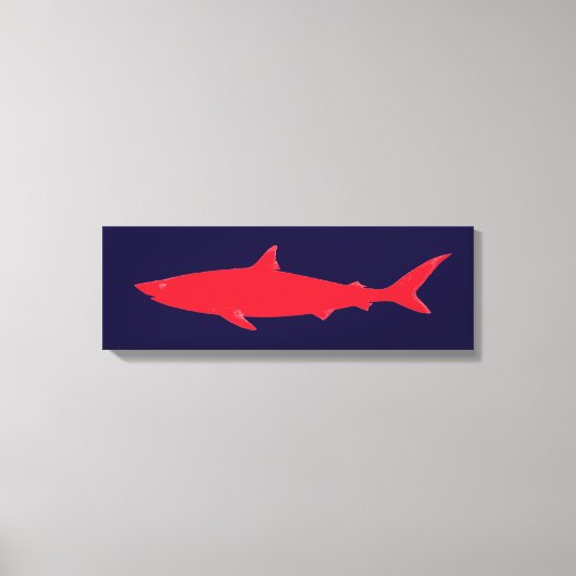 zee van rode haai canvas afdruk (Voorkant)