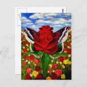 Zee van rozen door Lenny Clouds surrealistisch Briefkaart (Voorkant / Achterkant)