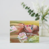 Zee van rozen schoonheidszeemeermin briefkaart (Staand voorkant)