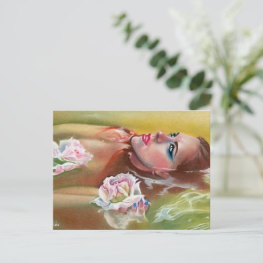 Zee van rozen schoonheidszeemeermin briefkaart (Staand voorkant)