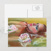 Zee van rozen schoonheidszeemeermin briefkaart (Voorkant / Achterkant)