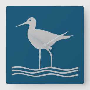 Zee van Sandpiper Bird Ocean Vierkante Klok