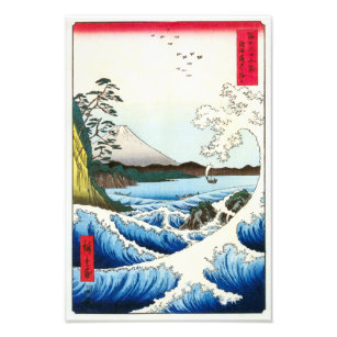 Zee van Satta in de provincie Suruga   Hiroshige   Foto Afdruk
