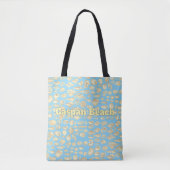Zee van Schelpen - Lichtblauw Gepersonaliseerd Tote Bag (Voorkant)