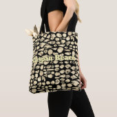 Zee van Schelpen -Zwart Gepersonaliseerd Tote Bag (Dichtbij)
