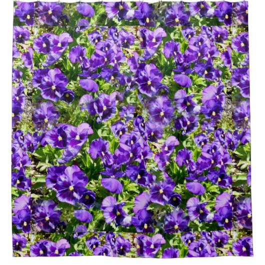 Zee van sereniteit: het prachtige Paarse panseveld Douchegordijn (Voorkant)