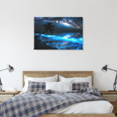 Zee van sterren Bioluminescentie - Vaadhoo Malediv Canvas Afdruk (Insitu (Slaapkamer))