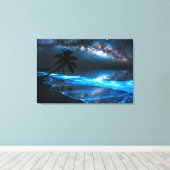 Zee van sterren Bioluminescentie - Vaadhoo Malediv Canvas Afdruk (Insitu (Houten vloer))