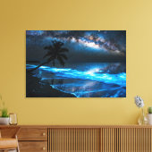 Zee van sterren Bioluminescentie - Vaadhoo Malediv Canvas Afdruk (Insitu (Woonkamer))