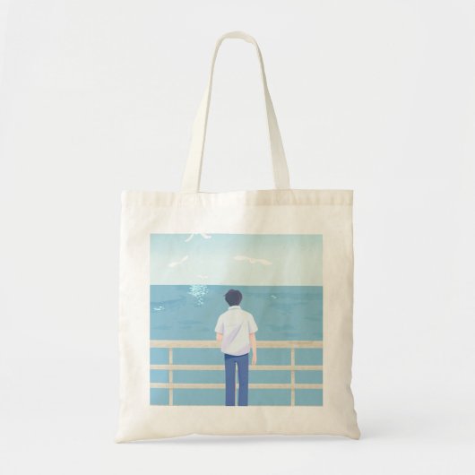 Zee van Stilte (Mannelijke Versie) Tote Bag (Voorkant)
