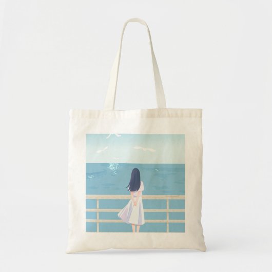 Zee van stilte (Meisjesversie) Tote Bag (Voorkant)