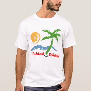 Zee van Trinidad en Tobago en kokosboom T-shirt