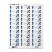 Zee van walvisvissen, blauwe oranje oceaan etiket (Full Sheet)