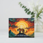 Zee van Wolken Tijger Zonsondergang Abstract Schil Briefkaart (Staand voorkant)