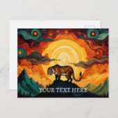 Zee van Wolken Tijger Zonsondergang Abstract Schil Briefkaart (Voorkant / Achterkant)