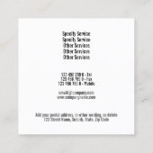 Zee van zeebrasem vierkante visitekaartje (Achterkant)