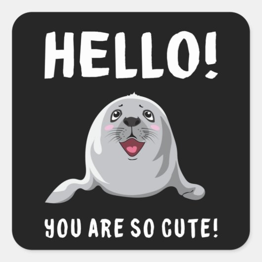 Zee van zeehonden dierzegels Lion Lover Gift Idee Vierkante Sticker (Voorkant)