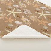 Zee van zeeschelpen aan de kust sherpa deken (3/4)