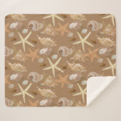 Zee van zeeschelpen aan de kust sherpa deken (Voorkant (horizontaal))