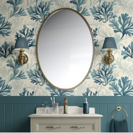 Zee varen Whispers - Blauwgroen, Wit, Blauw - Kust Behang