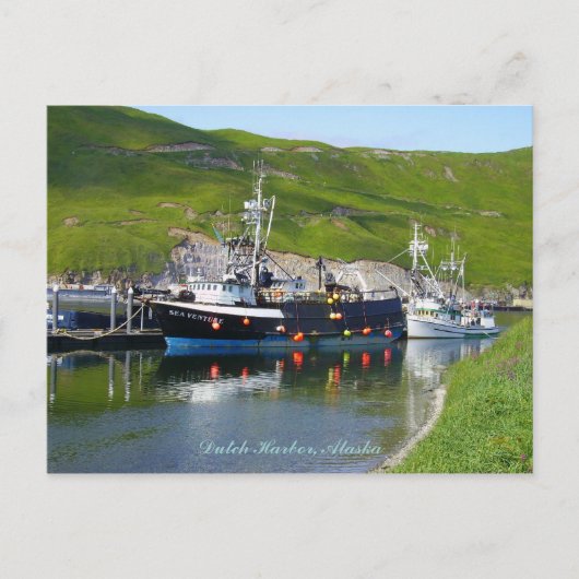 Zee Venture bij de spit, Nederlandse haven, Alaska Briefkaart (Voorkant)