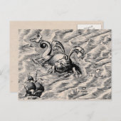 Zee verzonden en verzend schip briefkaart (Voorkant / Achterkant)