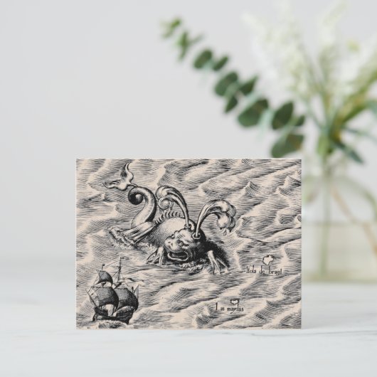 Zee verzonden en verzend schip briefkaart (Staand voorkant)